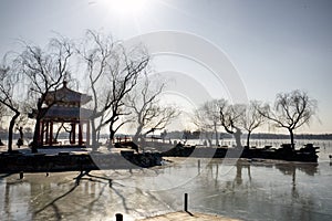 Chinese waterfront pavilion at the Summer Palace, Beijing China