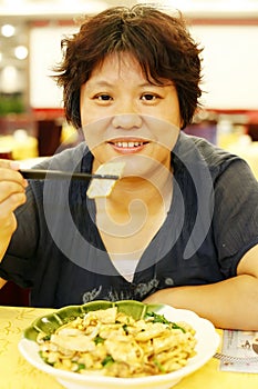 Chinese woman dining