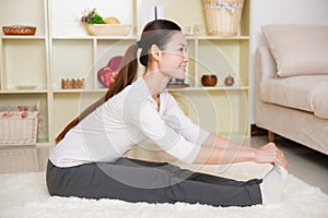 Chinese woman doing yoga