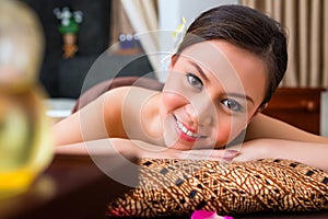 Chinese Woman having wellness massage