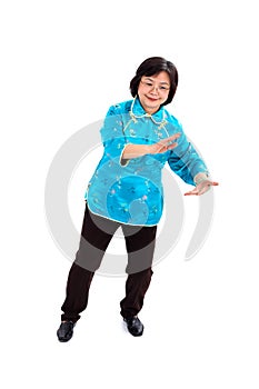 Chinese Woman performs Tai Chi