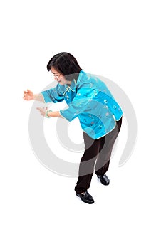 Chinese Woman performs Tai Chi