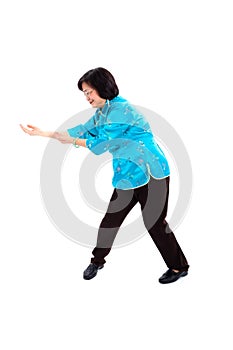 Chinese Woman performs Tai Chi