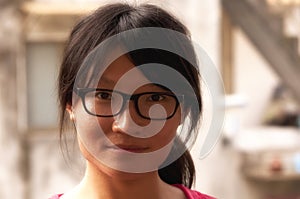 Chinese woman wearing glasses