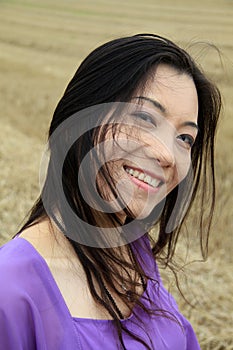 Chinese women smiling