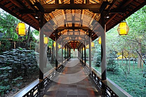 Chinese wooden corridor