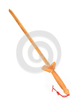 Chinese wooden sword isolated