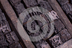 Chinese wooden typescript letters photo