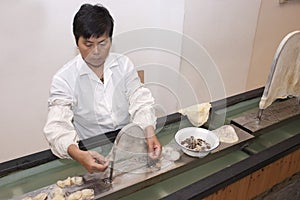 Chinese Worker at Suzhou, China, Silk Factory