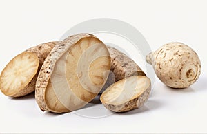 Chinese yam, cut out on white background