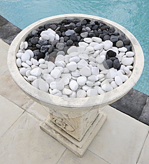 Chinese yin and yang symbol in decorative stones