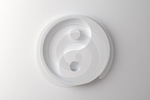 Chinese Yin Yang symbol on a white background, Taoism, dualism, religious symbol photo