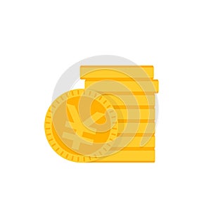 Chinese yuan coins vector icon photo