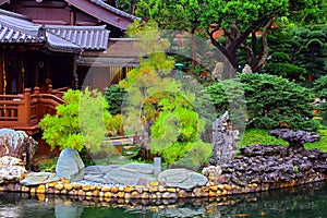 Chinese zen garden view