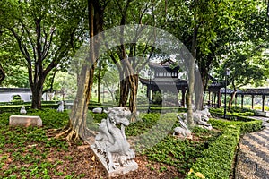 Chinese Zodiac garden statues Kowloon Walled City Park Hong Kong