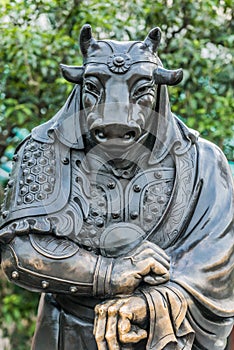 Chinese Zodiac Ox statue Sik Sik Yuen Wong Tai Sin Temple Kowloon Hong Kong photo