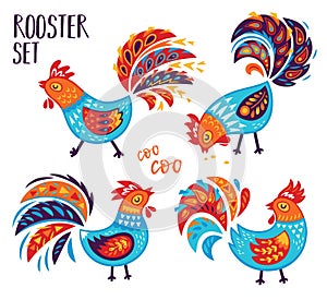 Chinese Zodiac set of 2017 - Rooster New Year