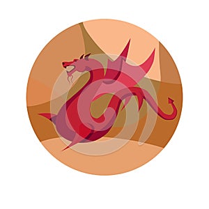 Chinese zodiac sign Dragon vector horoscope icon or symbol