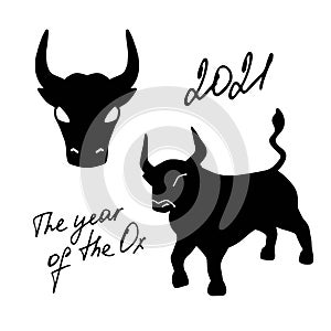 Chinese Zodiac Sign Ox. Happy New Year 2021