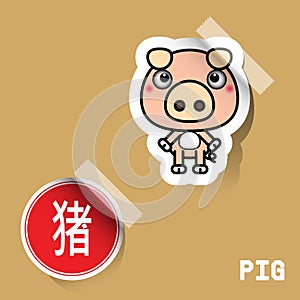 Chinese Zodiac Sign pig sticker