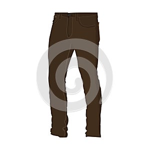 Chino Brown Long Pants Fashion Style Item Illustration