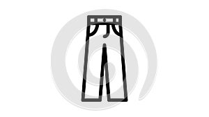 chino pants clothes line icon animation