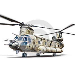 Chinook helicopter isolated on white created with Generative AI