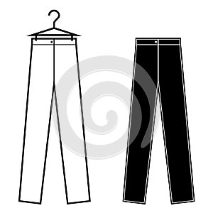 Chinos Pants icon. Black filled vector illustration. Chinos