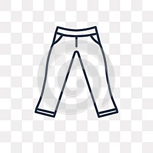 Chinos Pants vector icon isolated on transparent background, lin