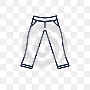 Chinos Pants vector icon isolated on transparent background, lin photo