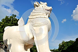 Chinthe at the foot of Mandalay Hill, Mandalay