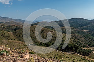 Chios hill view covered in with grass