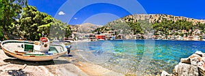 Chios island - old traditional fishing village Lagkada. Greece