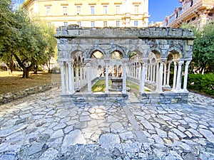 Chiostro di Sant`Andrea monastery ruins, Genova, Italy