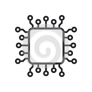 Chip AI Automation line icon