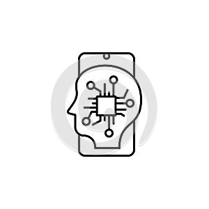 Chip brain mobile icon. Element of mobile technology icon