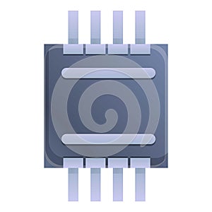 Chip capacitor icon, cartoon style