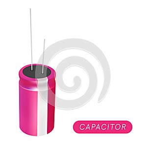 Chip capacitor icon. Isometric of chip capacitor vector icon for web design isolated on white background.