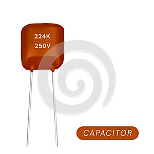 Chip capacitor icon. Isometric of chip capacitor vector icon for web design isolated on white background.