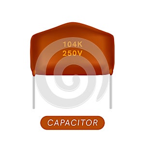 Chip capacitor icon. Isometric of chip capacitor vector icon for web design isolated on white background.