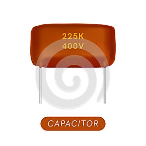 Chip capacitor icon. Isometric of chip capacitor vector icon for web design isolated on white background.