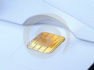 Chip card in the slot