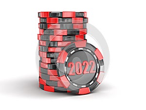 Chip of casino 2022. Image with clipping path