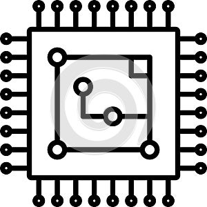 Chip, circuit, computer, cpu, microchip, processor vector icon or logo isolated on transparent background