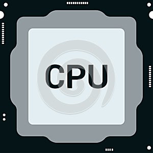 Chip, circuit, computer, cpu, microchip, processor vector icon or logo isolated on transparent background