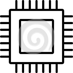 Chip, circuit, computer, cpu, microchip, processor vector icon or logo isolated on transparent background