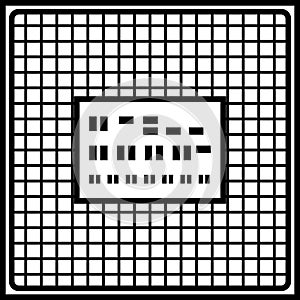Chip, circuit, computer, cpu, microchip, processor vector icon or logo isolated on transparent background