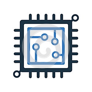 Chip, circuit, microchip, processor icon. Simple editable vector graphics