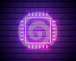 Chip, core neon icon. Simple thin line, outline vector of web design development icons for ui and ux, website or mobile