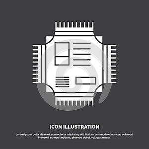 Chip, cpu, microchip, processor, technology Icon. glyph vector symbol for UI and UX, website or mobile application